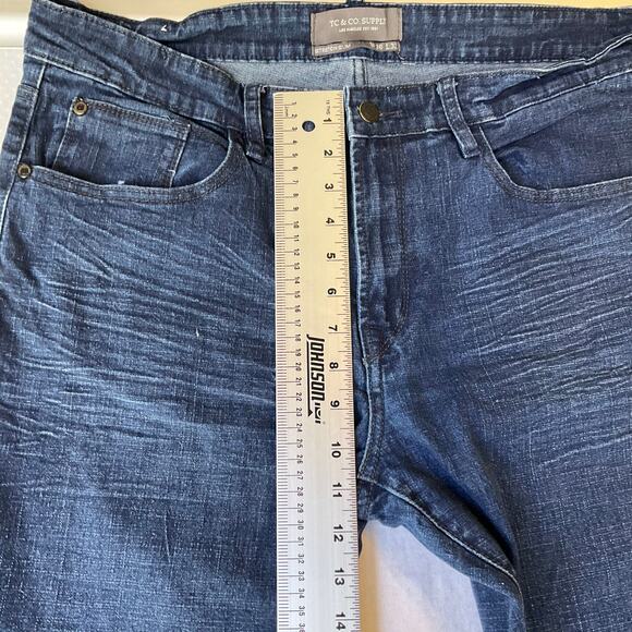 TC & Co. Supply Men Slim Jeans size W36 x L32 Blue Mid Rise Stretch - Picture 5 of 12